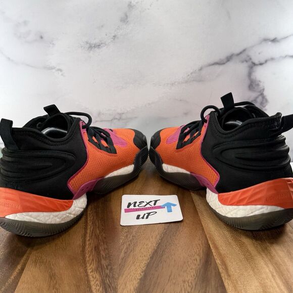 Men’s 11-Adidas BYW Select Black Impact Orange Team Real Magenta Basketball Shoe - Picture 5 of 9